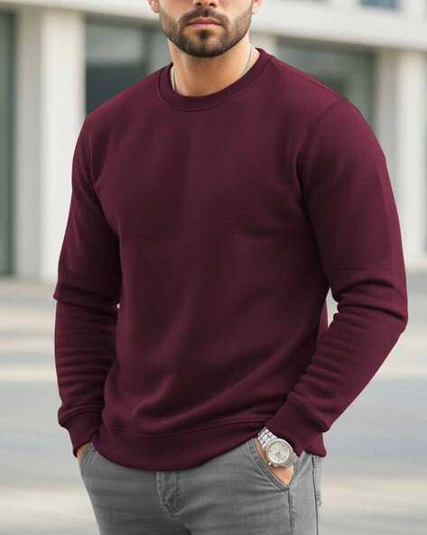 Hoodler Men Regular Fit Crew-Neck Sweatshirt