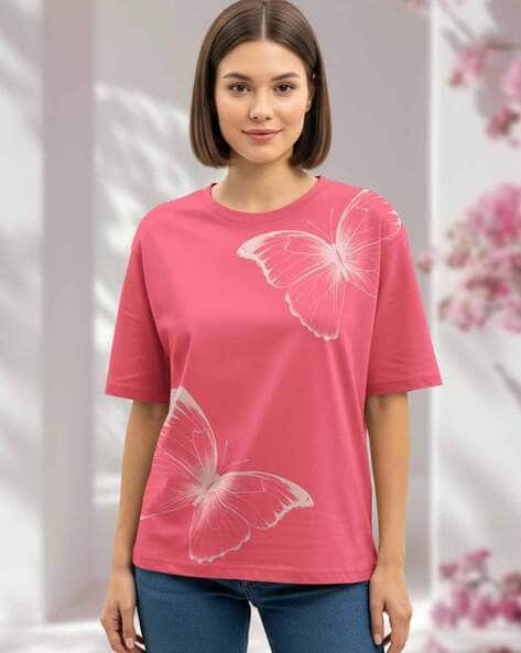 Hellcat Women Graphic Print Oversized Fit Crew-Neck T-Shirt