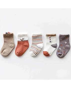 Infants Pack of 5 Printed Socks-image-14
