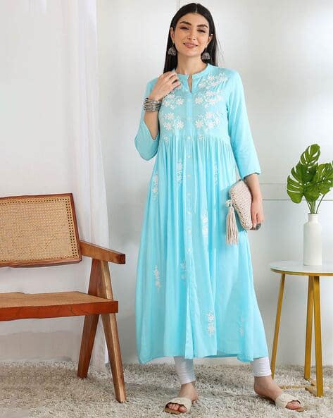 Indie Picks Embroidery Flared Kurta