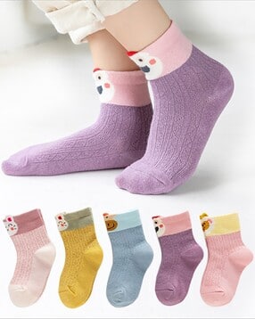 samvar Girls Pack of 5 Printed Socks-picture-46
