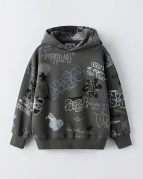 Boys Topographic Print Oversized Fit Hoodie -image-47