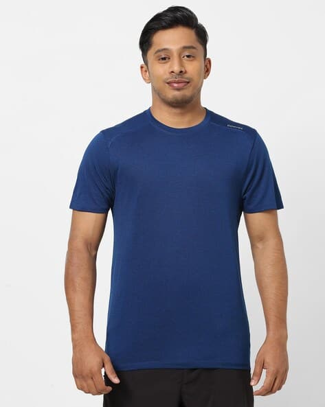 DOMYOS - Men Solid Round Neck Regular-Fit Gym Training T-Shirt
