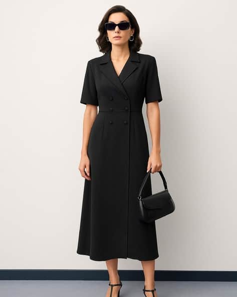 sassafras black dress Buy Women'S Black Mandrain Collar Pleated Skater Dress - Sassafras-Fashion | Trendia M
