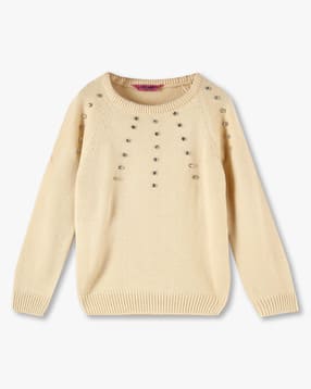 kg frendz Girls Sweater with Rhinestone Embellishment-picture-10