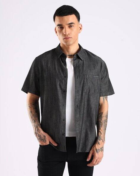 Calvin Klein Jeans Men Spread-Collar Slim Fit Shirt