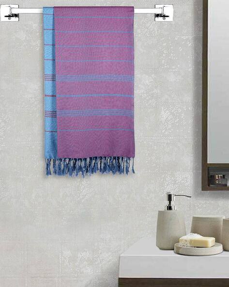 Arrabi Set of 2 Striped Handwoven Cotton Bath Towel
