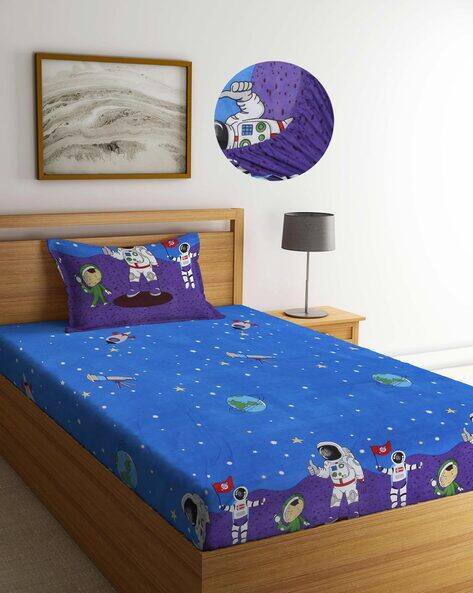 Arrabi Printed Single Bedsheet with Pillow Cover