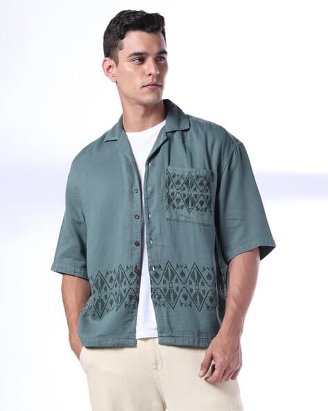 DNMX Men Self-Design Boxy Fit Shirt Offers & Cashback