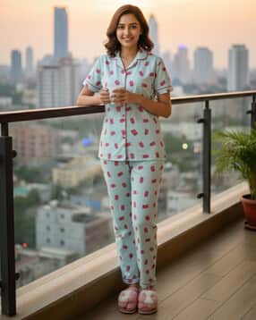 jade & julie Women Printed Shirt & Pyjamas Set-picture-25