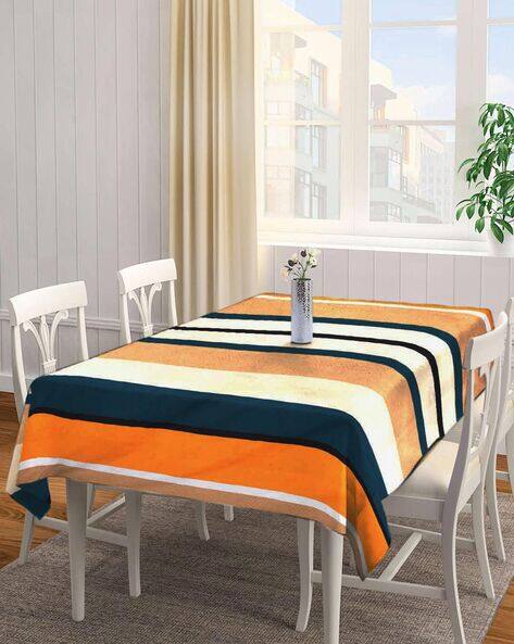 Arrabi Striped TC Cotton Blend 8 Seater Table Cover