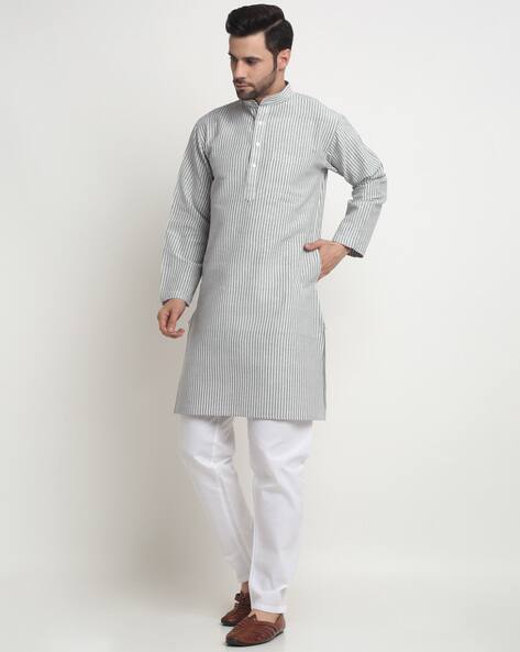 Arrabi Men Striped Regular Fit  Kurta with Pyjamas