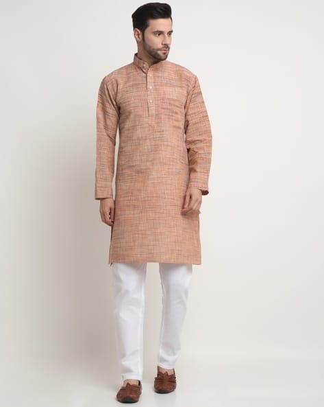 Arrabi Men Kurta Pyjamas Set with Band Collar