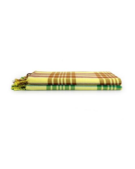 Arrabi Set of 2 Checked Bath Towels