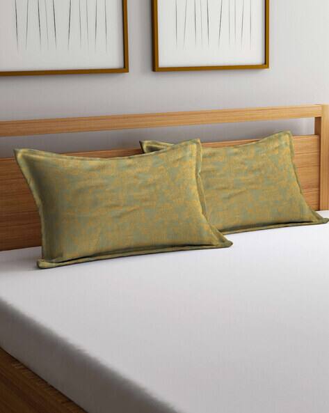 Arrabi Set of 2 Leaf Woven Pillow Covers 27'' x 17''