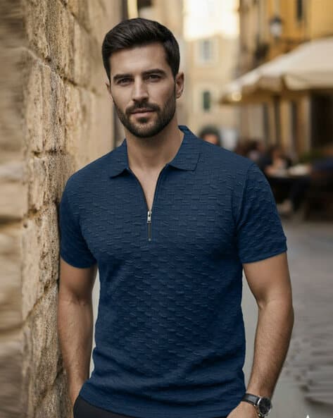 美品 WEWILL TRICOT POLO SHIRT 3 Buy TROMKO Men Patterned Relaxed Fit Pol Online | Ajio.com