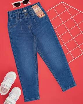 pantaloons junior Girls Lightly-Washed Straight Fit Jeans-picture-27