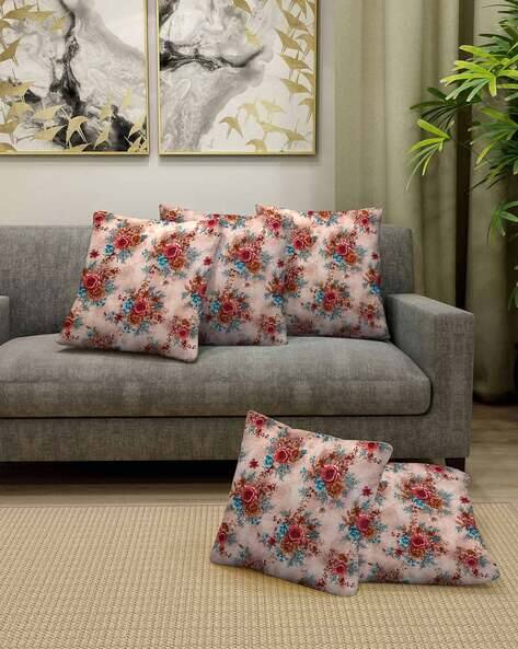 Arrabi Set of 5 Floral Print Cushion Covers