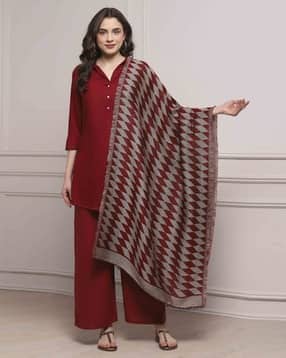 biba Women Geometric Print Dupatta with Fringes-picture-50
