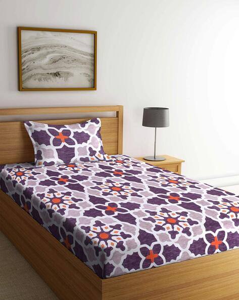 Arrabi Floral Printed Fitted Bed Sheet