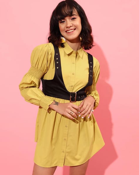 Women Mini Shirt Dress