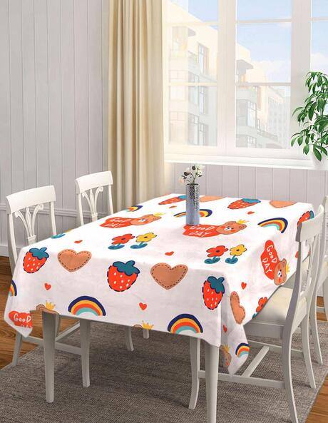 Arrabi Cartoon Cotton Blend 8 Seater Table Cover