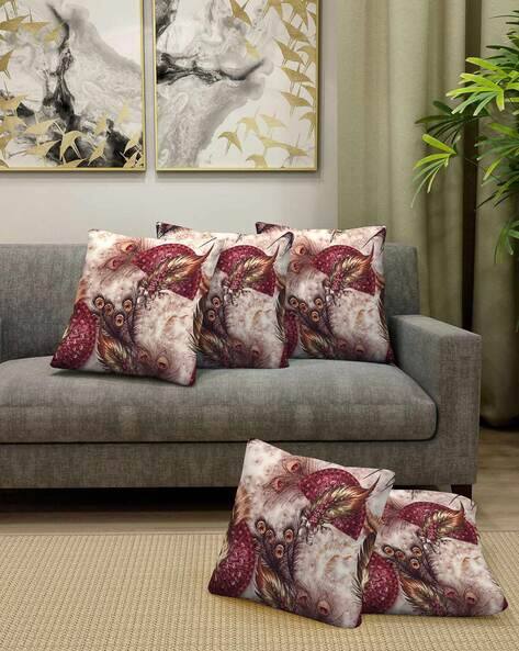 Arrabi Set of 5 Leaf Print Cushion Covers