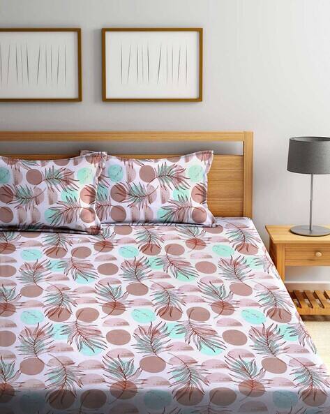 Arrabi Tropical Print Bedsheet with 2 Pillow Covers