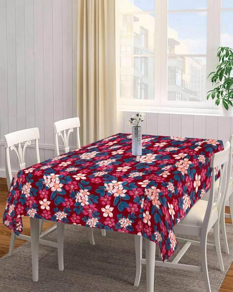 Arrabi Floral Cotton Blend 6 Seater Table Cover