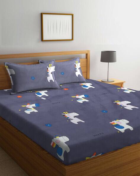 Arrabi Cartoon Printed King Size Bedsheet Set
