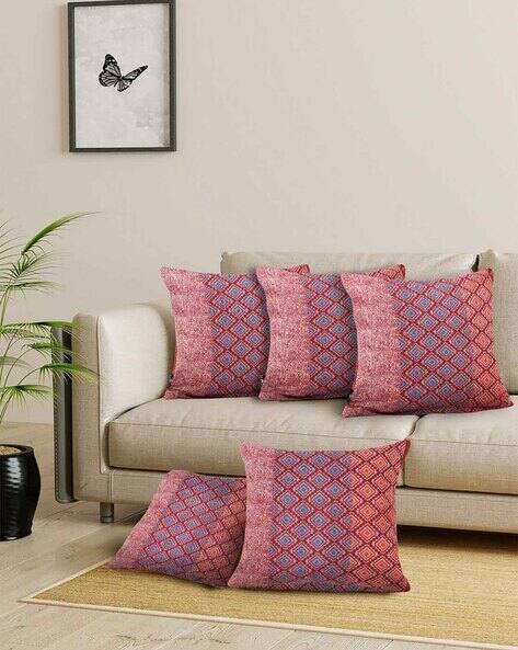 Arrabi Pack of 5 Printed Square Cushion Covers