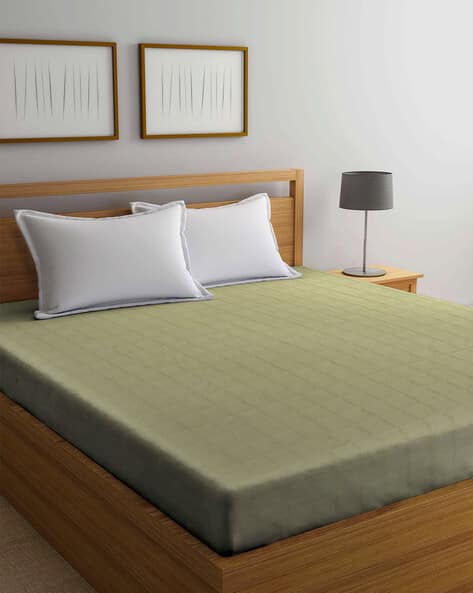 Arrabi Solid TC Cotton Blend 210 GSM Double Bed Size Mattress Protector