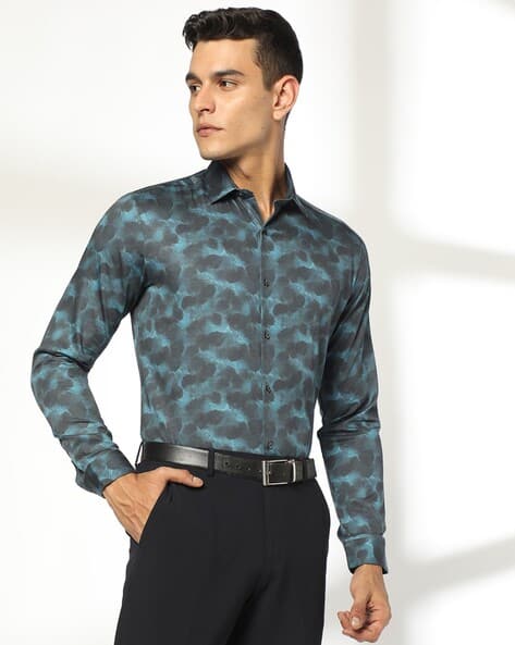 NETPLAY Men Printed Slim Fit Cotton Shirt