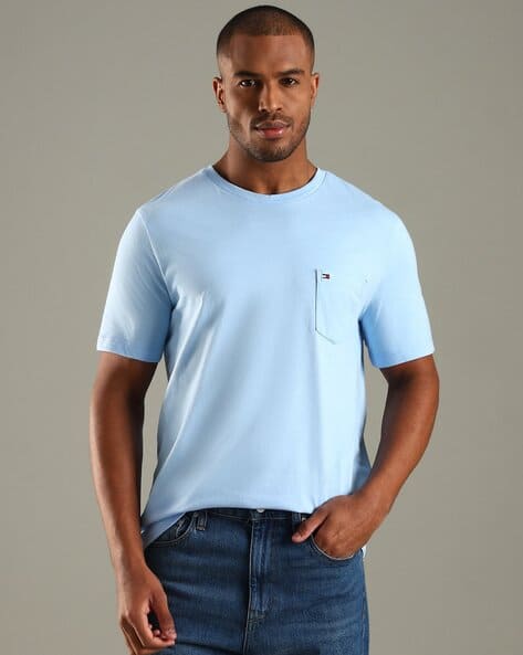 TOMMY HILFIGER Essential Regular Fit Crew-Neck T-Shirt with Patch Pocket