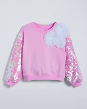 hopscotch Girls Embellished Cotton Sweatshirt-picture-25