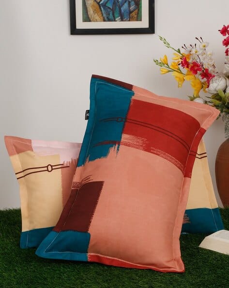 Set of 2 Geometric Print Pillow Covers 27" x 17"