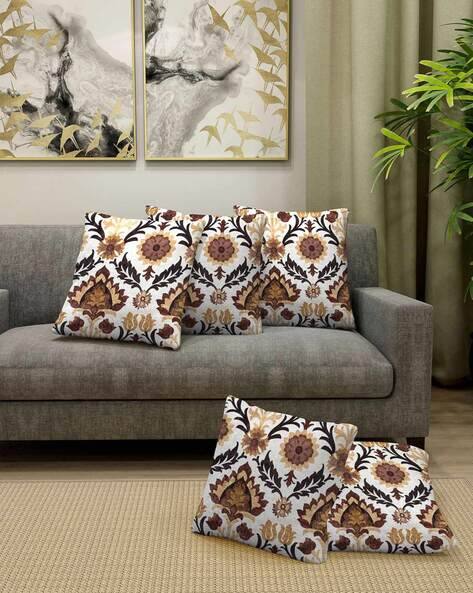 Arrabi Pack of 5 Floral Print Cushion Covers