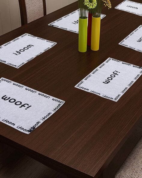 Arrabi Pack of 6 Typographic Pattern Table Mats