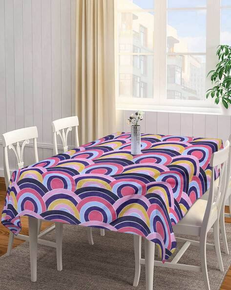 Arrabi Geometric Print Cotton Blend 8 Seater Table Cover