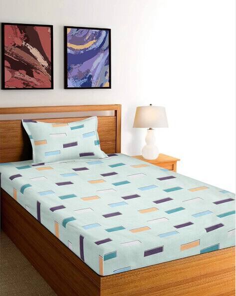 Arrabi 200 GSM Printed Single Bedsheet with Pillow Cover