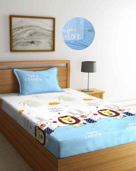 Arrabi   Single Size Fitted Bedsheet with 1 Pillow Cover