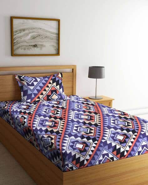 Arrabi Geometric Printed Single Size Bedsheet