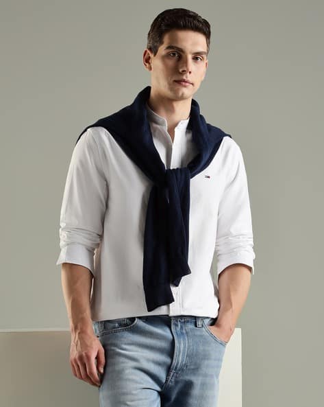 TOMMY HILFIGER Essential Regular Fit Shirt with Band Collar