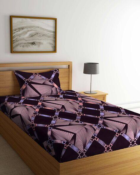 Arrabi 250 TC Geometric Print Single Size Bedsheet