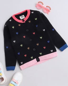 yellow apple Girls Slip-On Graphic Cardigan-picture-16
