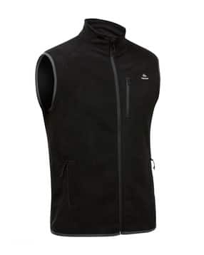 QUECHUA - Men Sleeveless Warm Fleece Jacket Full Zip