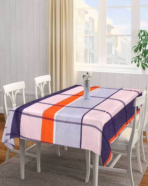 Arrabi Checks Cotton Blend 6 Seater Table Cover