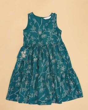 akkriti by pantaloons Girls Floral Print Tiered Dress-picture-14