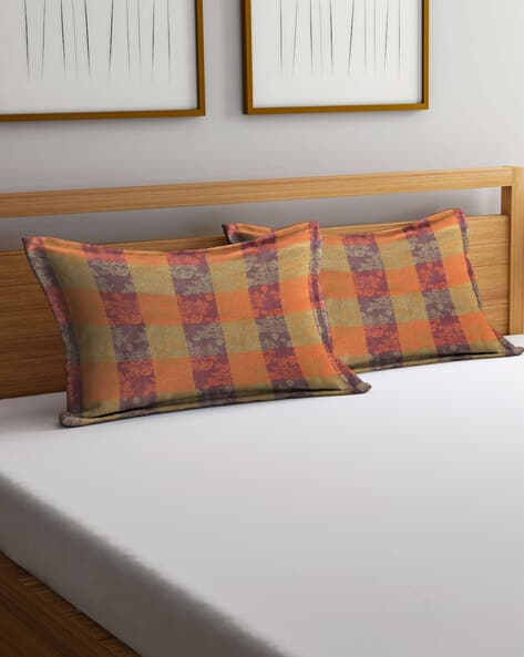 Arrabi Set of 2 Floral Woven Pillow Covers 27'' x 17''