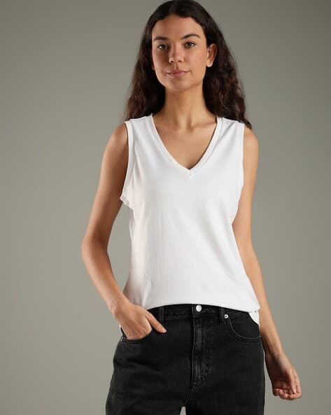 TOMMY HILFIGER Drapey Regular Fit Tank V-Neck T-Shirt